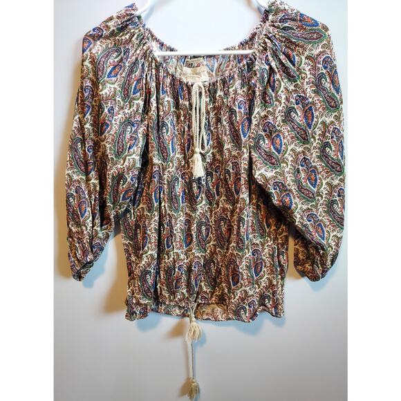 Denim & Supply Ralph Lauren Tops - Denim & Supply by Ralph Lauren boho paisley drawstring top - Size Small